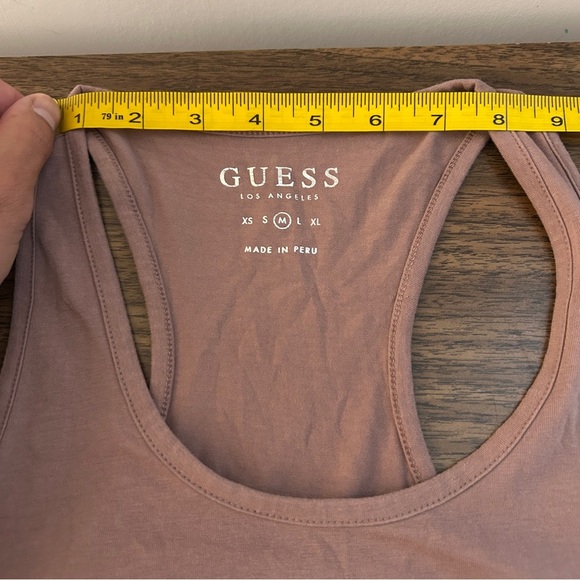 ❤️ GUESS Dusty Pink Logo Tank Top M - Picture 6 of 8